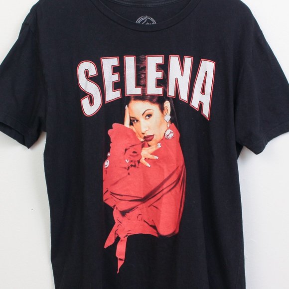 Selena Shirt Womens Large Black Graphic Tee - Picture 2 of 6
